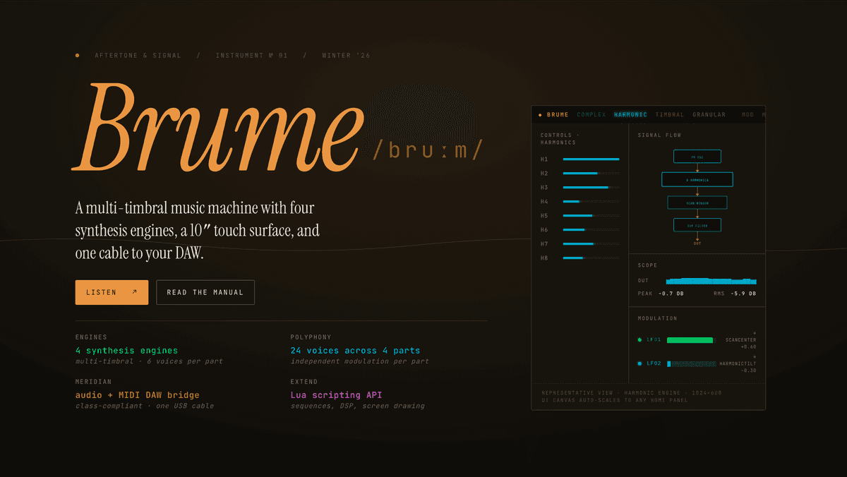 Brume: Open-Source 24-Voice Synth on Raspberry Pi CM5